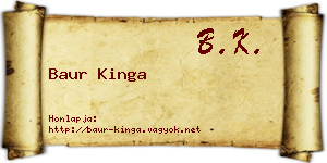 Baur Kinga névjegykártya
